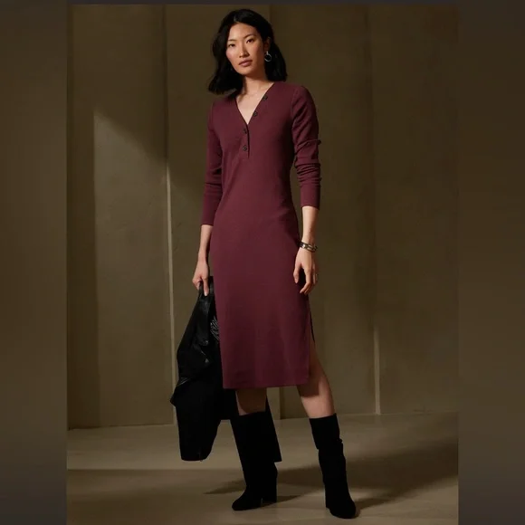 knee length dresses for ladies Banana Republic Volta Knit Midi Dress sz M  Kristen's Consignment